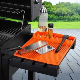 Silicone Griddle Tools Mat for Blackstone Weber Traeger Pit Boss - Side Shelf Spatula Mat with Drip Pad - Flat Top Grill Smoker Accessories for B