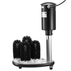 Electric Commercial Glass Washer, 5-Brush Bar Glass Cleaner, 1200 Cups/Hour Wine Glass Cleaning Machine, Bar Glass Washer for Champagne Glasses