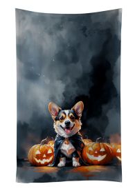 Corgi Puppy Halloween Kitchen Towel Dish Cloths Guest Hand Towel Decorative Bathroom Towel for Face,Tea, Dishcloth, Kitchen and Bath